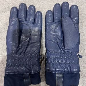 Vintage Aris Genuine Leather Dark Blue Water Barrie’s Ski Gloves Women’s Medium